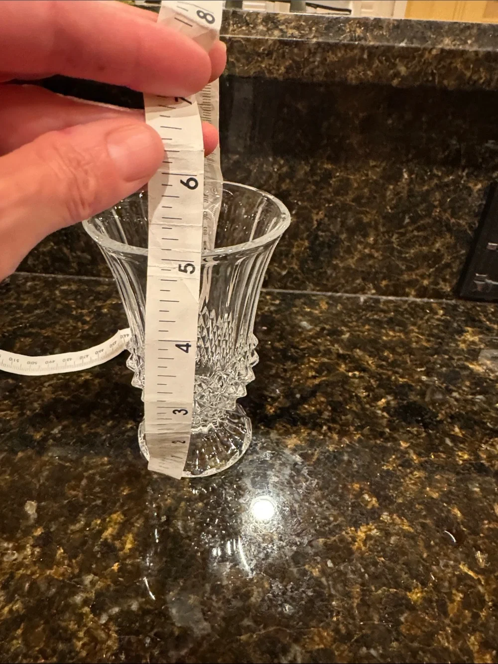 Clear Glass Decorative Vase - Classic Fluted Design - Cristal d’Arques France